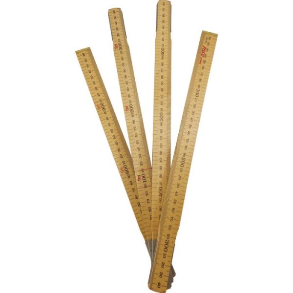 METRIC FOLDING RULER, WOOD, 16MM X 2M