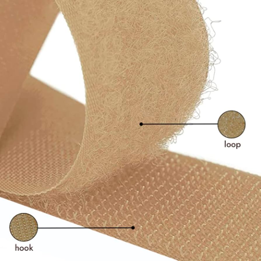 61bO88x6vTL._UF894,1000_QL80_ SELF ADHESIVE VELCRO, VELCRO TAPE, HOOK & LOOP, 2 PART, 1" BEIGE - VELCRO SAD25MM - BE M - Image 1