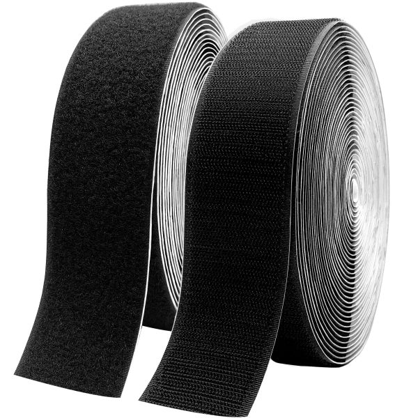 SELF ADHESIVE VELCRO HOOK AND LOOP, VELCRO TAPE, HOOK / HOOP / MALE PART ONLY, 2" BLACK - VELCRO SAD50MM - BK M MALE